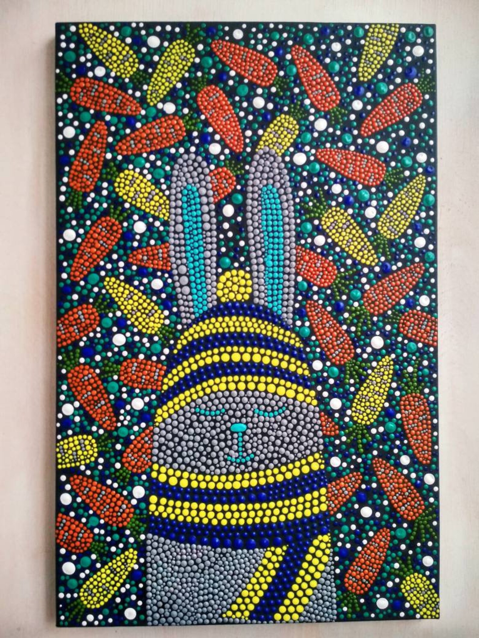 Cute Bunny Easter Dot Art Wall Decor Wall Art Bunny Baby Etsy