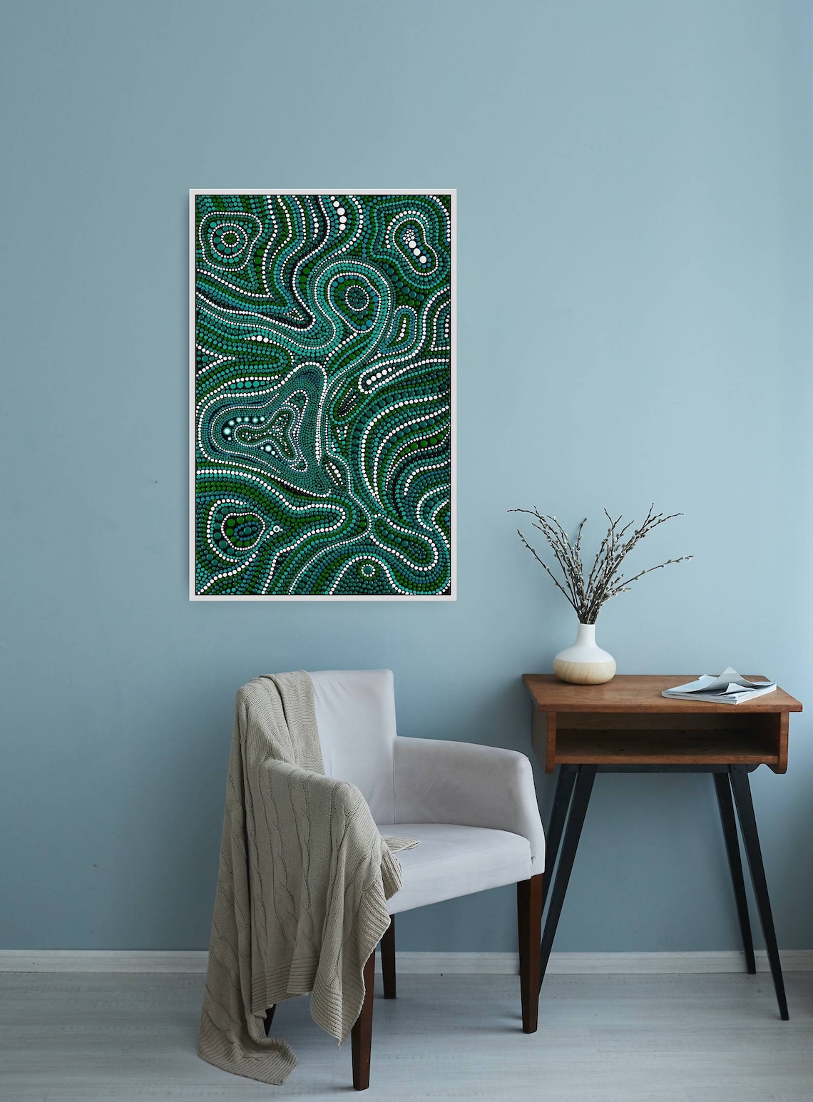 Green Landscape Abstract Wall Art Turquoise Teal Wall