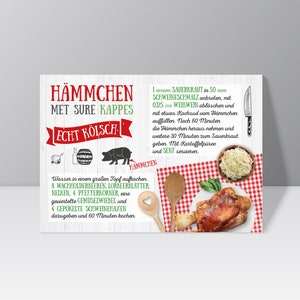 Postcard "Hämmchen met sure Kapp" with Kölsch recipe