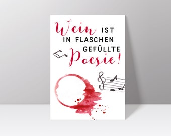Postcard "Wine is bottled poetry!"