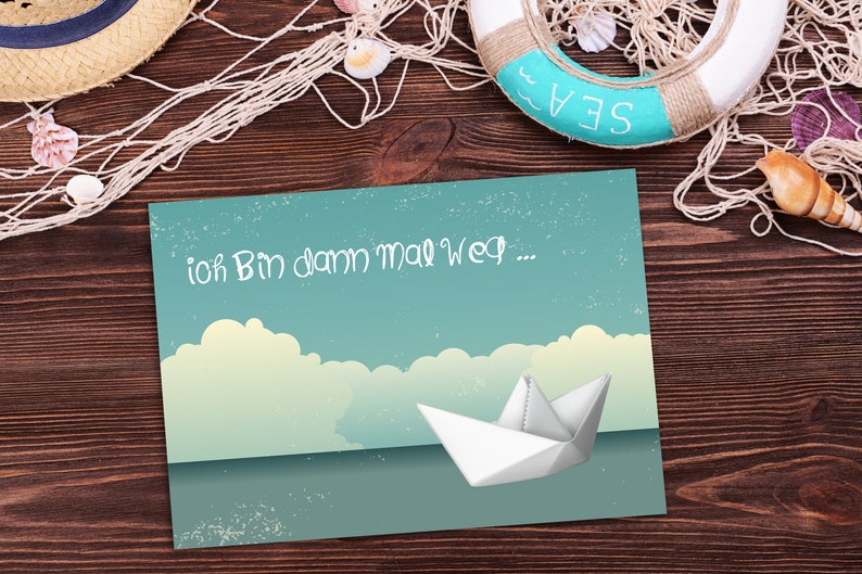 Postkarte Ich bin dann mal weg Etsy