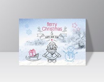 Postcard "Merry Christmas & Happy New Year"