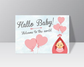 Postcard "Hello Baby / Girl"