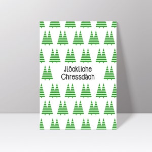 Postkarte "Jlöckliche Chressdäch" auf Kölsch zu Weihnachten