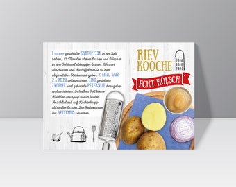 Kölsche Rezept Postkarte "Rievkooche"