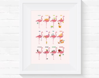 A4 Premium Picture Print "Flamingo Year"