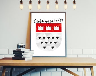 A3 Print / Cologne / Favorite City / Coat of Arms