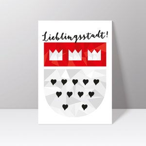 Postkarte "Lieblingsstadt" mit Köln Wappen