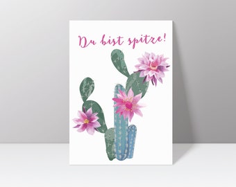 Postcard "You are lace" with cactus