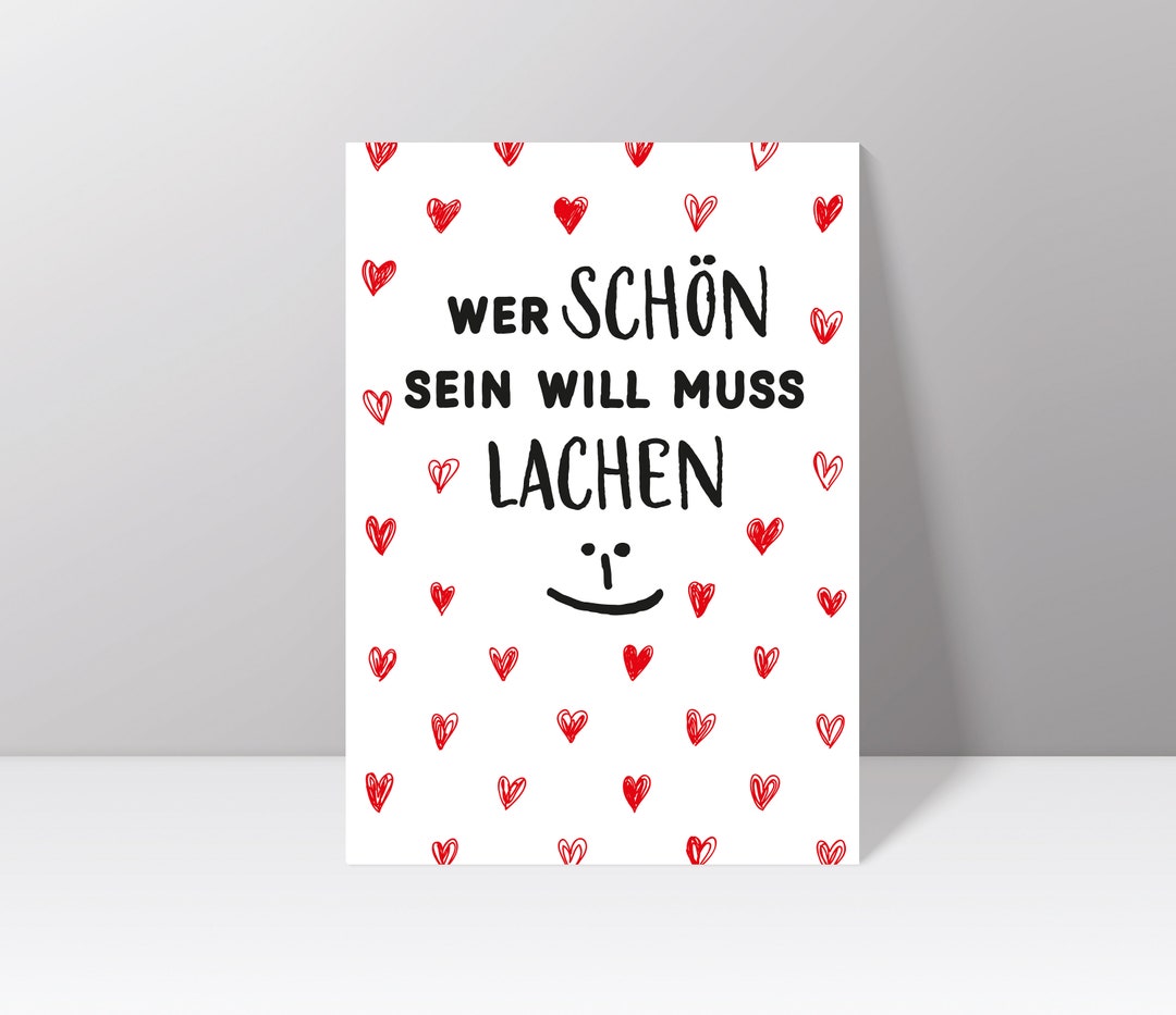 Postkarte "Wer schön sein will muss lachen" Etsy.de