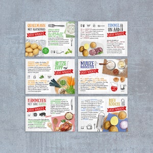 Postkarte, 6er Set "Kölsche Rezepte"