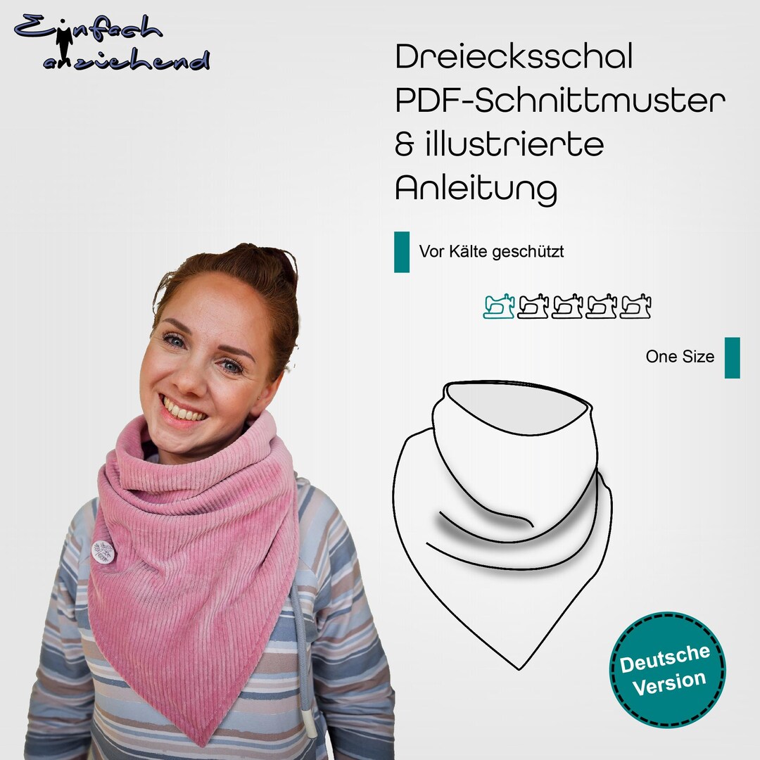 PDF Pattern for a Triangular Scarf in Loop Scarf Shape, Cozy, Quick to ...