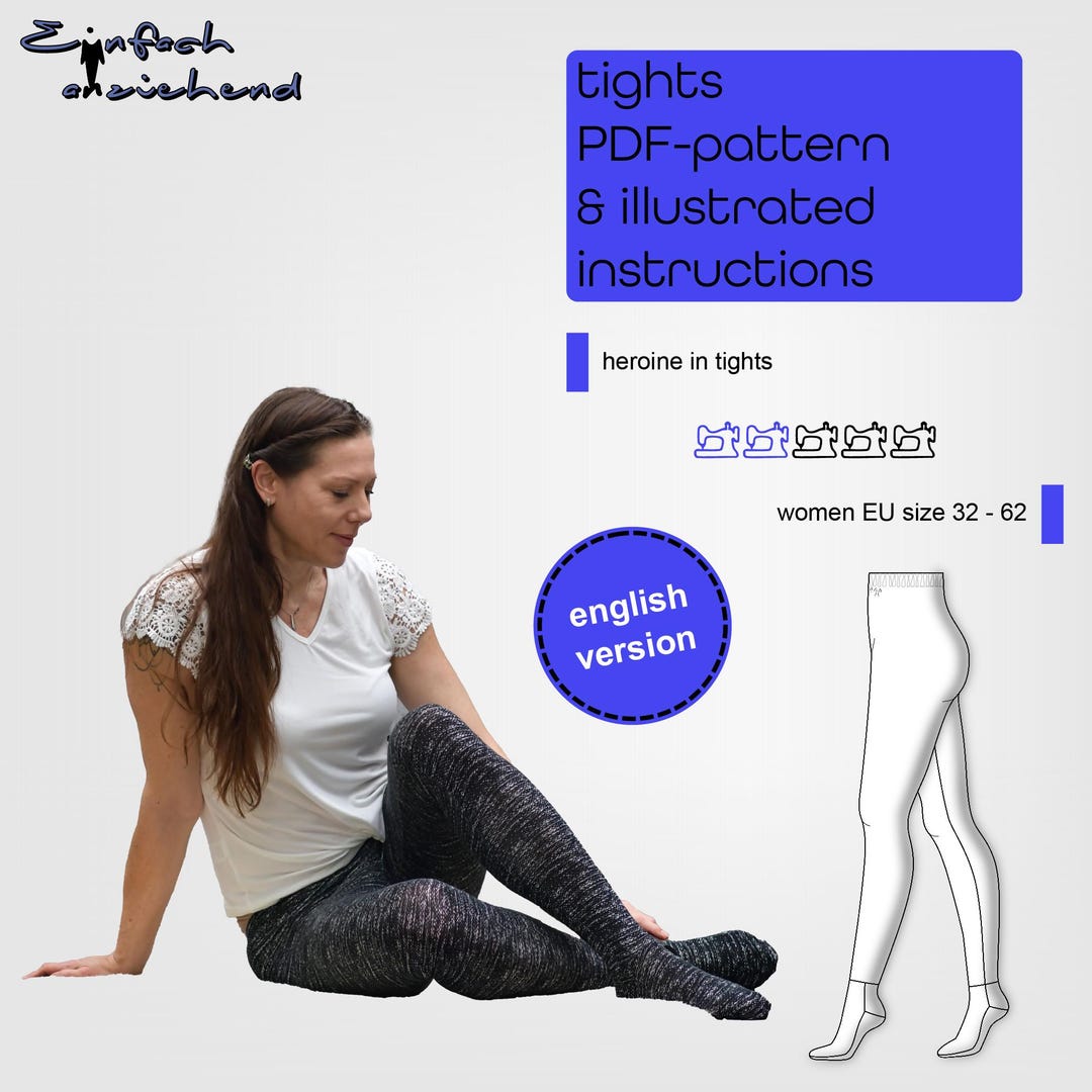 PDF Sewing Pattern Women Tights and Leggings in Sizes EU 32-62 With 2 ...