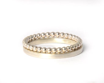 Set of 2 rings with bead rings, stacking rings, collecting rings