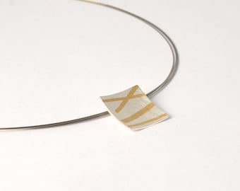 Pendant square bicolor with stripes, from