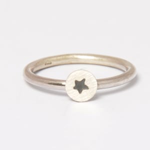 Narrow ring with star, stacking ring