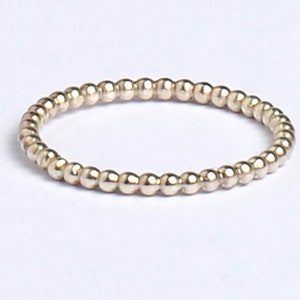 Silver beaded ring, 2 mm, stacking ring, collector's ring