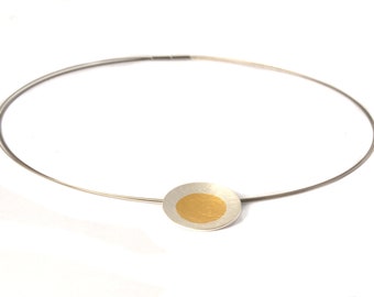 Oval pendant bicolor