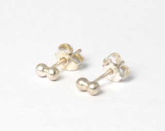 Stud earrings double point -three point