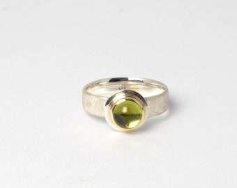 Peridotring mit Plateau, bicolor