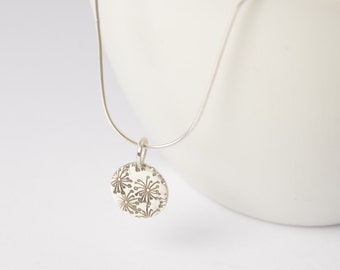 Necklace pendant with dandelions from