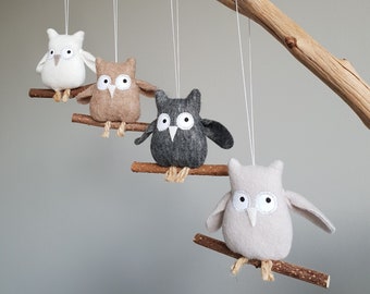 Meine kleine uggla! Knufflige Eule Stoffanhänger Mobile Kinderzimmerdeko owl