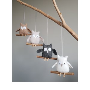 My little uggla! Cute owl fabric pendant mobile children's room decoration owl