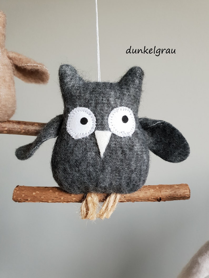 Meine kleine uggla Knufflige Eule Stoffanhänger Mobile Kinderzimmerdeko owl Bild 4