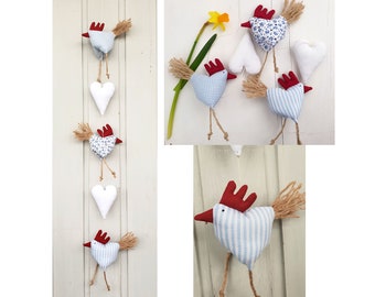 Easter garland spring garland garland decoration chicken, hearts, chickens, chicken heart heart chicken