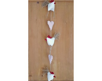 Easter garland spring garland garland decoration chicken, hearts, chickens, chicken heart heart chicken