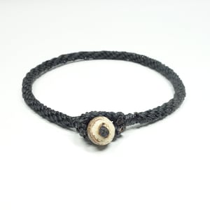 Black Japanese Kumihimo braided bracelet for men and women. Handmade friendship bracelet. Woven kimono bracelet. Best friend gift for him