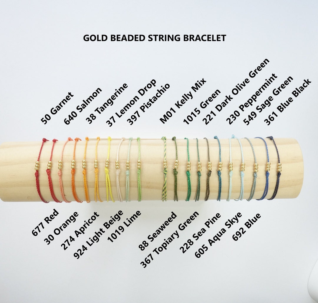 Adjustable & Waterproof Gold Beaded String Bracelet for Men Etsy