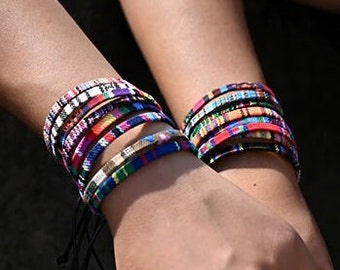 Boho surfers bracelet. Adjustable multi coloured bracelets for men and women. Friendship bracelet. Festival accessories. Mens woven bracelet