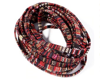 5 mm breed rood geweven inheems plat katoenen koord. Rood boho lint koord. Vriendschap enkelbandje koord. Etnisch katoenen touw met tribal design.