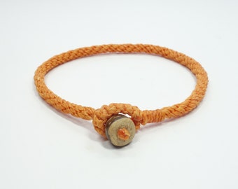 Gevlochten herenarmband. Oranje koordarmband. Geweven vriendschapsarmband. Heren surferarmband. Waterdichte zomer op het strand armband cadeau