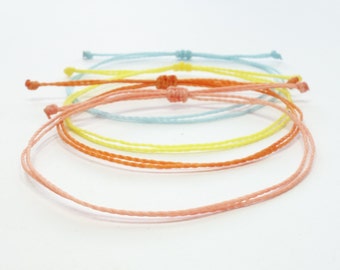 Verstelbare waterdichte waxkoordarmband: minimalistische touwarmband