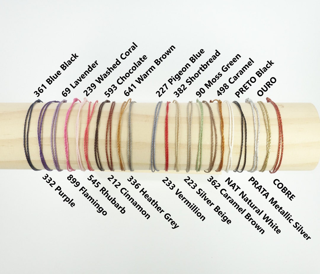 Adjustable String Wish Bracelet. Friendship Bracelet. Waxed Cord