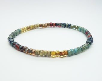 Boho Miyuki Seed Bead Bracelet: Colorful Stacking Stretch Bracelet