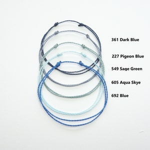 Waterproof bracelet. Waxed polyester string bracelet. Back to school bracelet. Bracelet for kids. Family bracelet. Waterproof surfer anklet.