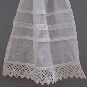 rideaux de lin RUSTICO pour cuisine | voile, blanc | dentelle | campagne / vintage / bohème | brise bise sur mesure, ne rétrécit pas image 1