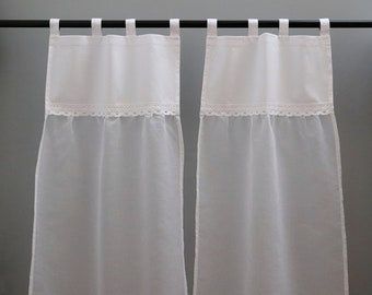 Long curtains in SHABBY CHIC style | for living room bedroom | modern rustic style | curtains curtains in Scandinavian style | tailor-made
