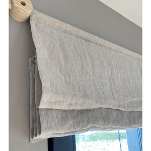 Linen Roller Blind TUNNEL beige oatmeal | linen roman blinds made to measure for the window frame curtain rod linen roman blind Scandinavian style