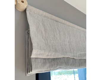 Linen Blinds, NATURAL color, beige, Scandinavian style, tailor-made Roman blinds for the living room kitchen, made of linen, DOES NOT shrink after washing