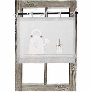 jealousy SUMMER bows, white shabby chic curtain, ribbons tied into bows, height and width to choose from image 1