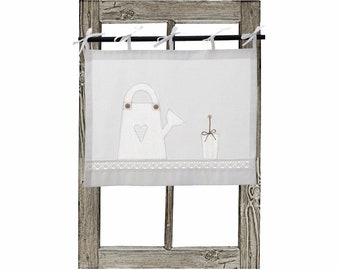 zazdrostka LATO kokardki, biała firanka shabby chic, tasiemki wiązane na kokardki, do wyboru wysokość i szerokość