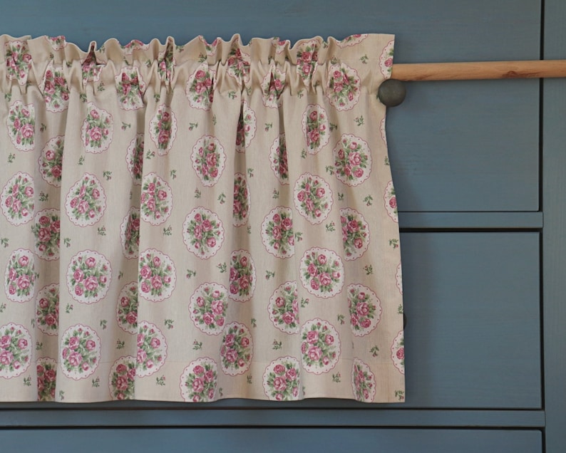 rustic lambrequin with decorative bangs height 50cm width from 100cm to 400cm