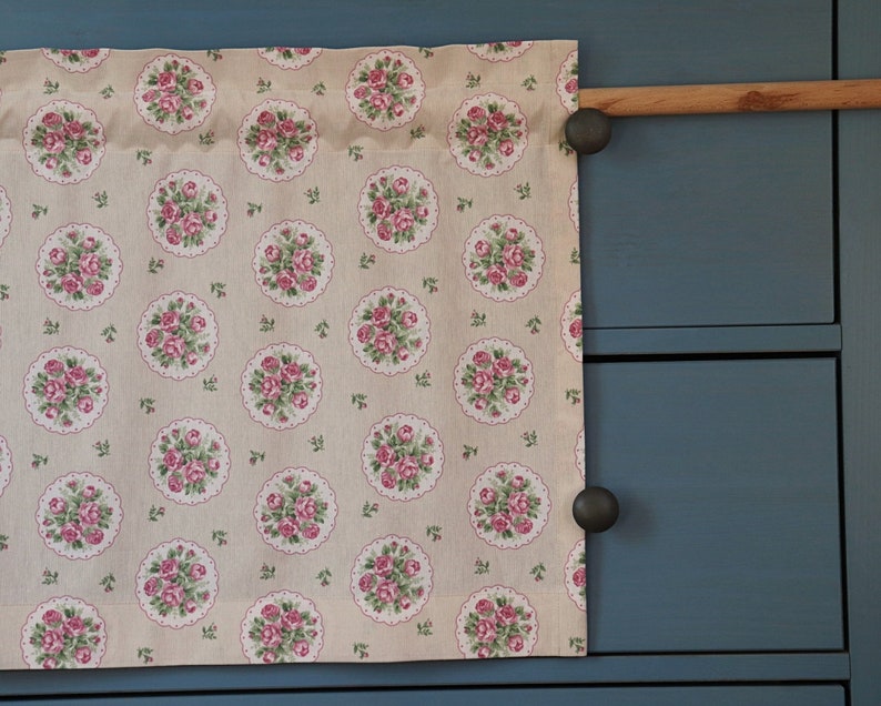 rustic lambrequin with decorative bangs height 50cm width from 100cm to 400cm