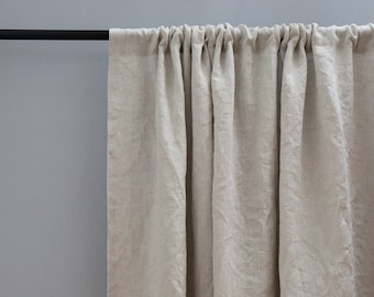 LINEN curtain, white natural gray curtain, height and width to choose from