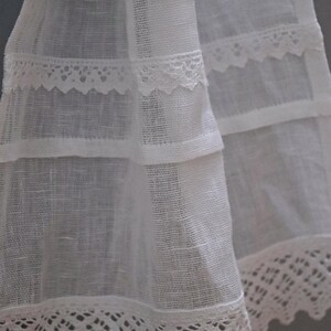 rideaux de lin RUSTICO pour cuisine | voile, blanc | dentelle | campagne / vintage / bohème | brise bise sur mesure, ne rétrécit pas image 5