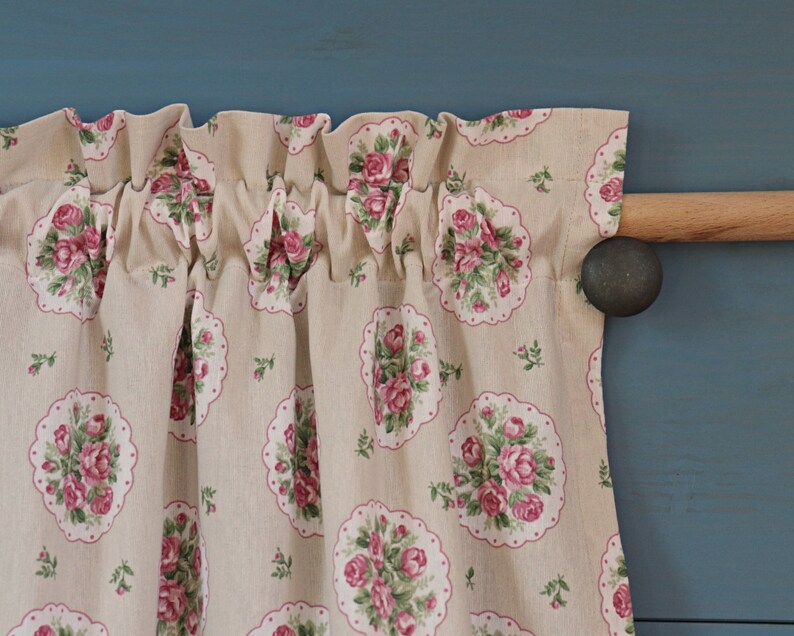 rustic lambrequin with decorative bangs height 50cm width from 100cm to 400cm